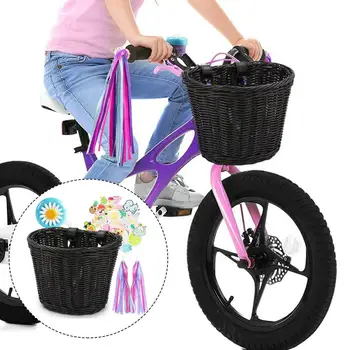 1 Komplet Dječji lančanik košare za ručni rad s naljepnicama, veliki kapacitet, krupan nosivost, jednostavna instalacija, Prednja košarica za bicikl