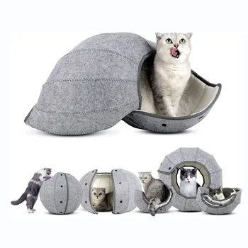 1pc sferna sklopivi reusable igračka za mačke, dom-krevet, interaktivna igračka-tunel za mačke, igračka dvostruke namjene za smještaj, mačji, kućica, tepih za mačića
