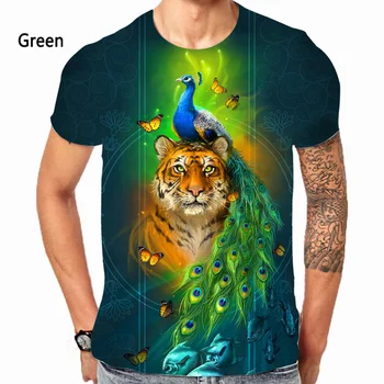 2023 Majica sa 3D ispis Tigar, t-shirt s motivima životinja Pavlina, muška i ženska ljetna Moda Casual košulja s kratkim rukavima, Vrhovima