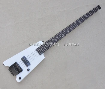 4-Струнная Bijela električna gitara bez glave sa 24 ладами, vrat od ružinog drveta, dostupan individualni boja/ logo