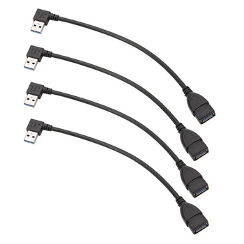 4X USB 3.0 Kut od 90 stupnjeva Produžni kabel od muškaraca i žena kabel adaptera Podaci ostavljeni