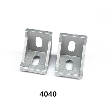 50шт Aluminij Srebrne boje 4040 Kutni nosači 40x40 kutni priključak aluminijski L-oblika vezni nosač za aluminijskog profila 4040