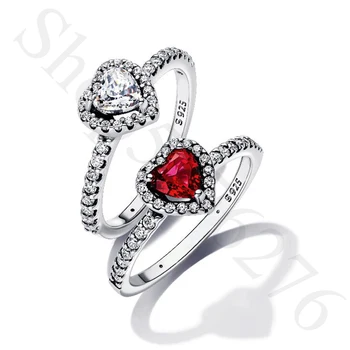 Autentična prsten od 925 Sterling Srebra sa sjajnim Сердечком, Moderan Prsten Za žene, poklon, nakit svojim rukama