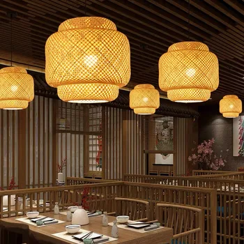 Bamboo luster ručni rad u kineskom stilu, led viseće svjetiljke, bilo koji otvoreni položaj rasvjeta, Trpezarija, Kuhinja, restoran, Dekor u potkrovlju