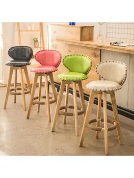 Bar stolica Od punog Drveta, bar stolica, Moderan, Jednostavan Shop Čaj s mlijekom, Visoka Postolja, Kućanskih rotirajući kreativni bar stolica