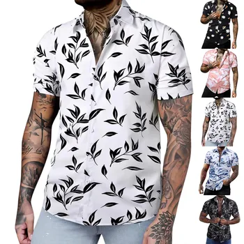 Berba etničke košulje za muškarce 2023, Ljetna Svakodnevni Havajski košulja, Nova, Slobodna košulja kratkih rukava i po cijeloj površini, Kardigan, Plaža košulja, Bluza