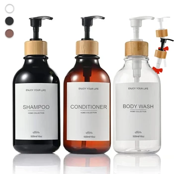 Dispensers za kupaonicu Višekratnu upotrebu Šampon Boca Gela za tuširanje, sapun Dozator Press-tipa, Prazna boca, putne boce, vodootporne naljepnice