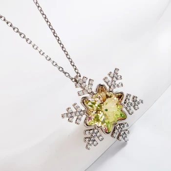 Donje luksuzno ogrlica od kristala iz Austrije za дамской zurke, godišnjice, Kvalitetnu ogrlicu u obliku pahuljica, nakit, poklone