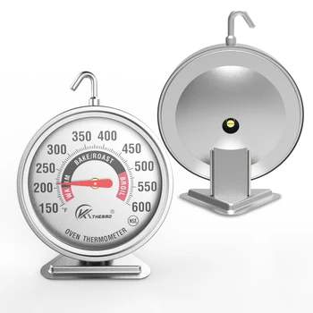 Dostava Od NAS Termometar za pećnice od nehrđajućeg čelika s velikim lice, okreće za 360 stupnjeva, vješalica i trokut držač termometar