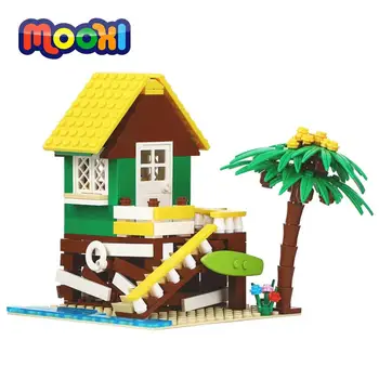 Farma MOOXI Seaside Cottage Koliba Kokos Model DIY Blok Razvija igračka Za Djecu Dar Građevinski Cigle Montažne Dogovor MOC3009