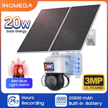 INQMEGA 4MP Solarna skladište 22 W 32000мА baterija baterija baterija baterija baterija za ulice 4G/WiFi Kamera je Vodootporna IP66 Гуманоидная skladište praćenje sigurnosti PTZ Surve