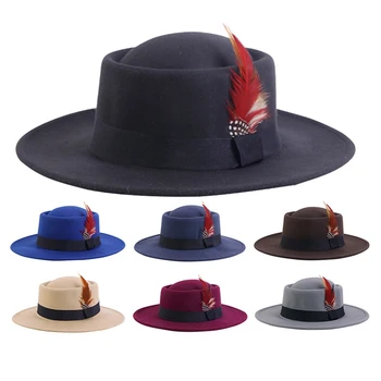 Klasična фетровая šešir s izbočenim krovom, Mali male šešir s жемчужным olovkom, muška фетровая šešir Grašak, Kava cilindar Gorras Para Hombres