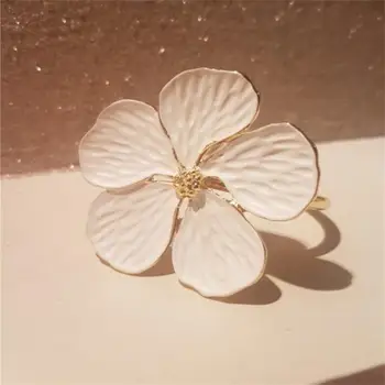 Kopča za salvete, jednostavan metalni prsten za salvete u obliku cvijeta, ukras stola u hotelu, nakit, cvijet šljive, prsten za salvete
