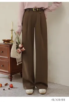 Korejski jesen široke hlače 2023, Nove ženske Izravni Slobodni hlače s visokim strukom, Svakodnevne