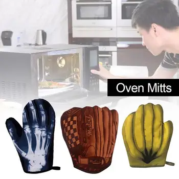 Kuhinjske rukavice, otporan na toplinu rukavice za tave, 3D printanje, Debele Rukavice Za roštilj, Kuhinjski lonac držači
