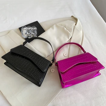 Male torbe preko ramena u stilu Y2K od umjetne kože, s kamenim uzorkom za žene 2023, Proljetna moda, Luksuzni Dizajn Srebro, Šik ženski trend