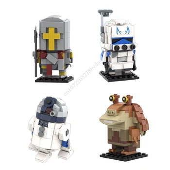 MOC Klasični Film Anime Lik Vitez, Rex, Robota R2-D2 I Jar Jar Brickheadz Gradivni Blokovi Crtani Lik Dječje Igračke, Pokloni