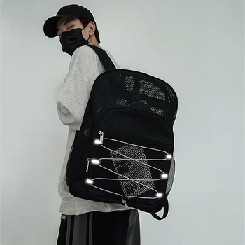 Mrežica ruksak za studentice, povoljno naramenica, prijenosni sportske torbe velikog kapaciteta, multifunkcionalni za putovanje na posao, plivanja