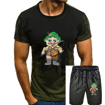 Muška majica FISHERMAN WITH KOY Ribolov ŠARANA Crtani Strip Dar Crtani Ribar t-Shirt Majice po cijeloj površini top