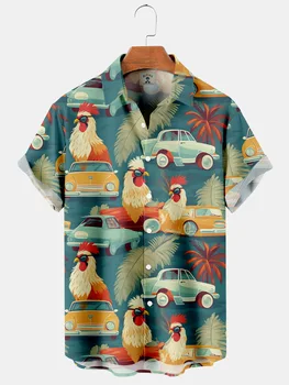 Muška monotono košulja, Havajski Bluza, Svakodnevne modne Majice kratkih rukava 2023, Slobodna Casual majica Оверсайз za muške odjeće