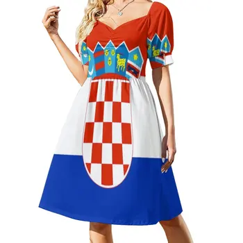 Nova haljina bez rukava sa zastavom Hrvatske, duge haljine za žene, ljetna haljina korejski ženske haljine