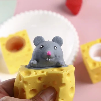 Nova prikazuje kratko uputstvo Zabavna miš i sirast blok, сжимающая антистрессовую igračku, figurice skrivača, igračke-непоседы za stres za djecu i odrasle