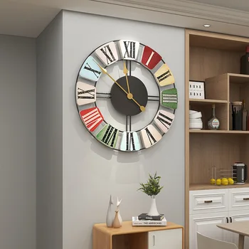 Novi europski stil, минималистичные zidni satovi, okrugle čelične sat, ukras za dom, sat za dnevni boravak