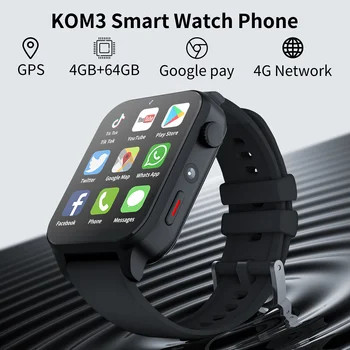 Novi KOM3 4G Internet Smart-Sat, Telefon Android9.0 GPS 1,99 inčni Ekran, Dual kamere Google Play SIM kartica Sportske Pametni satovi Za Muškarce