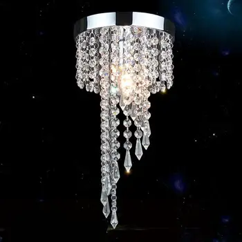 Novi okrugli kristalni led luster promjera 20 cm, led svjetiljke u hodniku restorana, led luster E14 led luster s pozadinskim osvjetljenjem