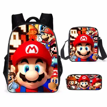 Novi Мультяшный ruksak Super Mario Bros Back To School, torba za uredski materijal u stilu anime Kawai, torba-kutija za olovke, dječji božićni pokloni