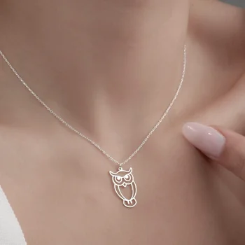 Ogrlica od nehrđajućeg čelika s crtani zeba, Donje geometrijski ogrlica sa životinjama, Jednostavno fascinantno ogrlica za djevojčice, najverovatnije poklon