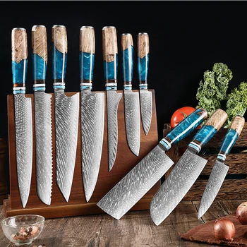 Ovaj Set kuhinjskih Noževa kuhar iz Damast Postali VG10 Za Iskoštenog mesa, Ribe, Voća, Kruha Profesionalne japanske Noževe za Rezanje Mesa