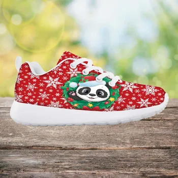 Panda u šešir Djeda Mraza, Cipele s Cartoonish Životinjama Medvjedom, Dječje Cipele za djevojčice, Dizajnerske Противоскользящая cipele, Tenis Infantil De menina, Božić