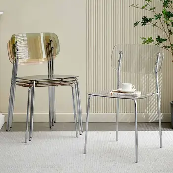 Plastični stol, blagovaona stolice, Skandinavski Opuštanje Transparentno Računalni Akril dizajn stolica, kafić, Uredski namještaj Sandalye za dom XY50DC