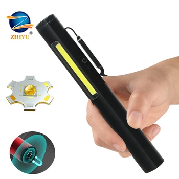 Prijenosni led svjetiljka USB C Punjiva pen Light MINI Clip COB Inspekcijska Radna lampa sa Donje magnet i za nošenje