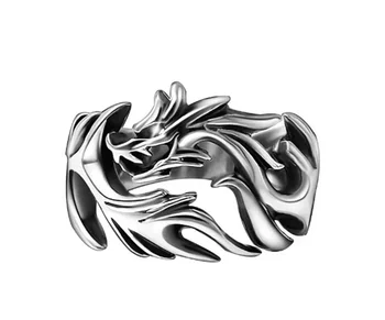 Prsten od zmaja u Retro stilu od srebra S925 za Muškarce i žene, danas je srebro, kreativna otvoreni prsten u stilu Lakovi punk, nakit s promijenjene veličine