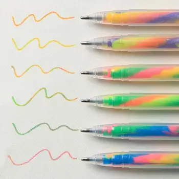 Sjajna Гелевые olovke 6 boja, koji se Prelijeva gradijent ispunjava olovke Fine Point Za odabir na маркерах, bojice za crtanje
