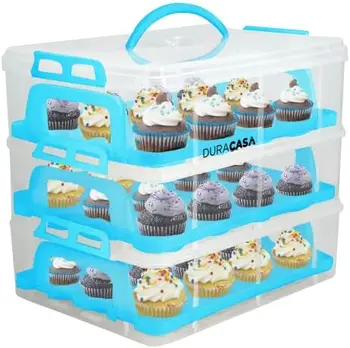 , Stalak za tortu - Poboljšani model premium klase - Za pohranu do 36 kolača ili 3 velike torte - Kontejner za skladištenje cupcakes - Pripremite