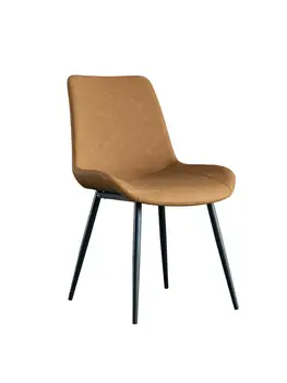 Talijanski blagovaona stolice za dom, moderan minimalistički restoran u skandinavskom stilu, mrežaste crveno svjetlo, Luksuzni kožni blagovaona stolice od kovanog leđa