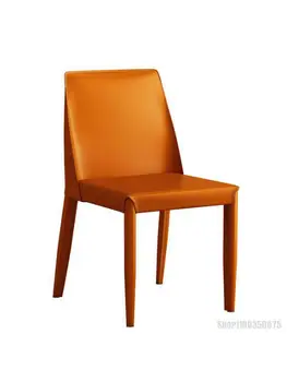 Talijanski minimalistički blagovaona stolice za dom, restorana, hotela, fotelja za odmor, Dizajn kožni stolac s naslonom za leđa, stolica u industrijsko stilu, Sedlo