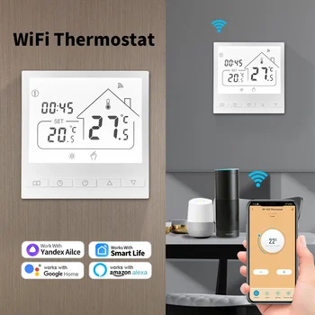 Termostat Tuya Smart life, Wi-Fi, Električno podno grijanje, daljinsko upravljanje temperaturom/plinski kotao za Google Home, Alexa