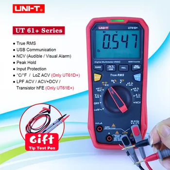 UNIT UT61E + UT61B + UT61D + Digitalni multimetar (dmm) True RMS Automatski raspon 6000-22000 apsolutna DC AC 1000V Test Sa kutijom EVA + tester baterija
