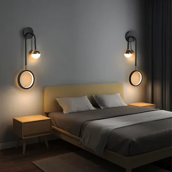 Unutarnje zidne lampe noćni ormarić za spavaće sobe moderan minimalistički лестничный prolaz Skandinavski svjetlo luksuzna kreativno dnevni boravak pozadinski svjetlo