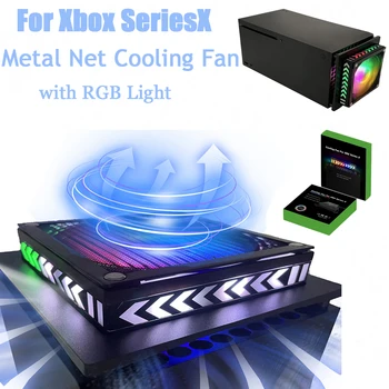 Ventilator RGB s metalnoj Rešetki za Konzolu Xbox SeriesX, Prašinu Gornji Ispušni Ventilator za Hlađenje sa funkcijom svjetala RGB, Napajanje preko USB 5 U