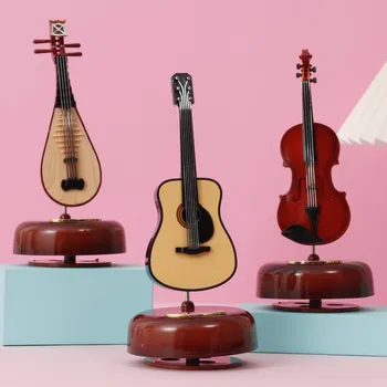 Vintage Violina, Rotirajući Glazbene Kutije, Kreativni rođendanski poklon, Kutija za Lutnju Osmi, Studentski poklon, Ukras za dom, Društvene nakit, Poklon
