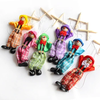 Zabavna šarene lutka klaun na niz, drvena lutka, igračka ručni rad, Lutka za zajedničke aktivnosti, Dječji darovi