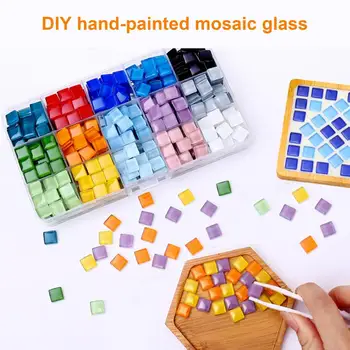 Šarene staklene pločice Svijetle boje mozaik pločice Briljantan staklo za rukotvorina, uređenje doma, staklene mozaik pločice