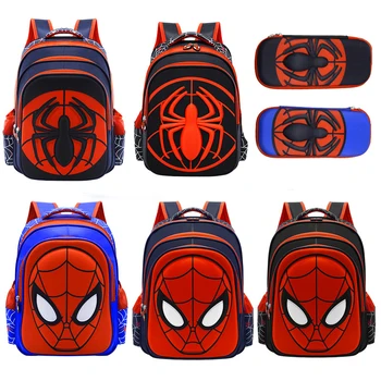 Školska torba Disney s spider-man, kutija za olovke, s Kapetanom Amerikom, Dječje lik Anime, Studentski ruksak, Putnu torbu za dječake, poklon za rođendan