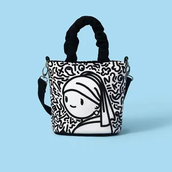 Холщовая Ženska torba u stilu grafita, Funky Nova Korejska Svakodnevni MEKANA Torba-kanta, vreća za torbi Mori Djevojka